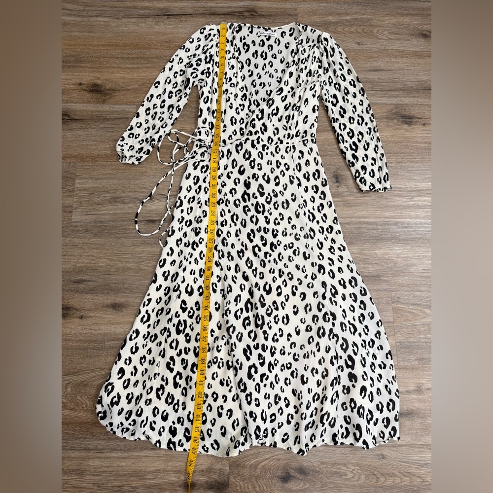 Reformation Wrap Midi Dress Leopard Print Size S - Picture 9 of 9
